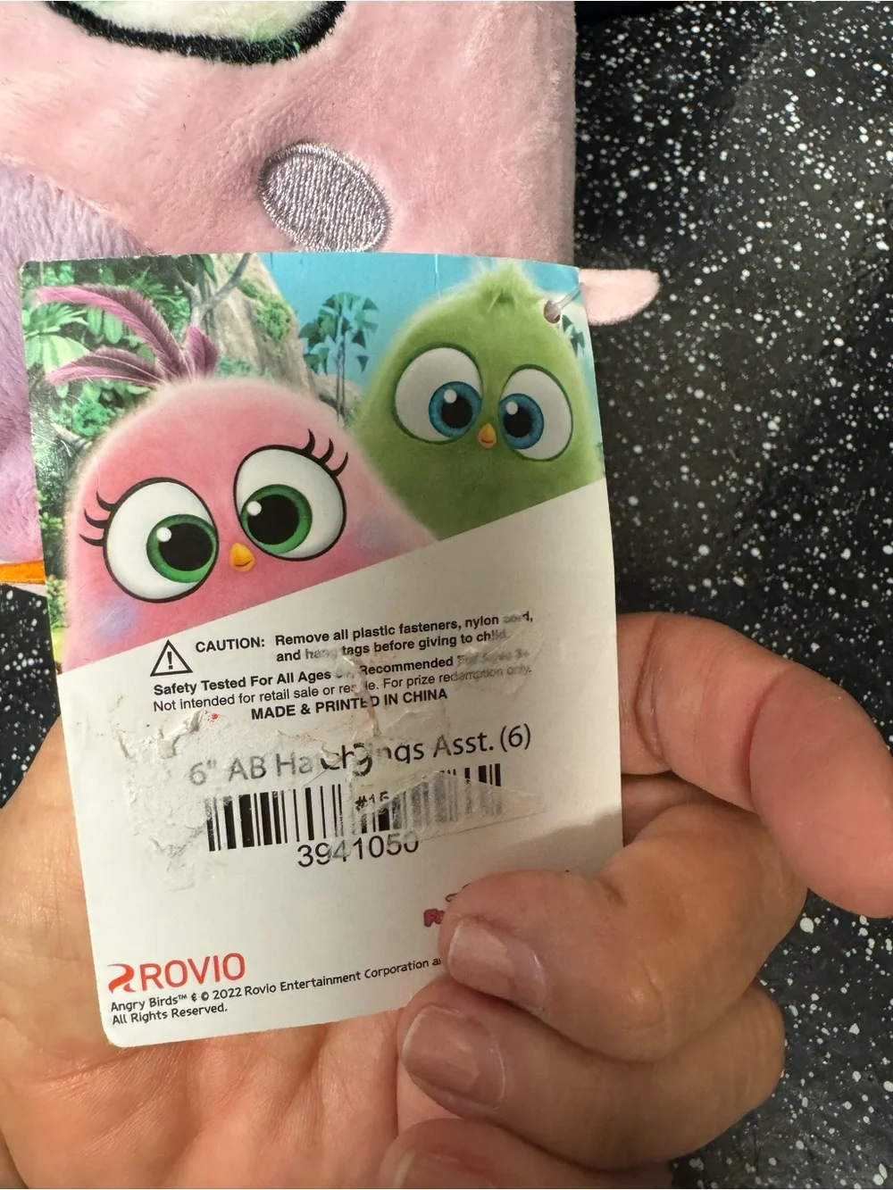 Pink Plush Small Pet Toy with Green Eyes - Angry Birds The Movie 2